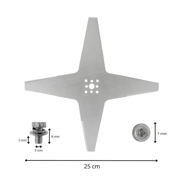 Robotmaaier mes voor TECH Line 25cm afmetingen Robotmaaier mes voor TECH Line 25cm afmetingen