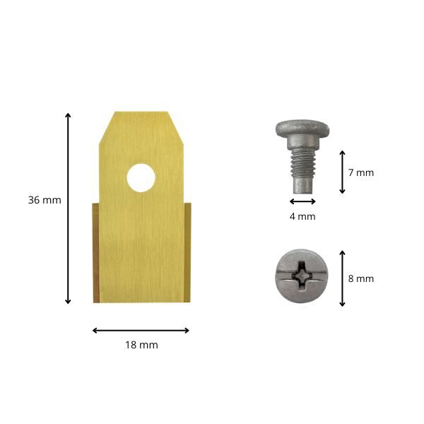 Robotmaaier mesjes voor Powerplus titanium gecoat afmetingen