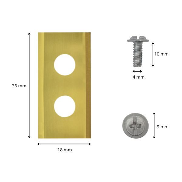 Robotmaaier mesjes voor Powerplus (w) titanium gecoat afmetingen