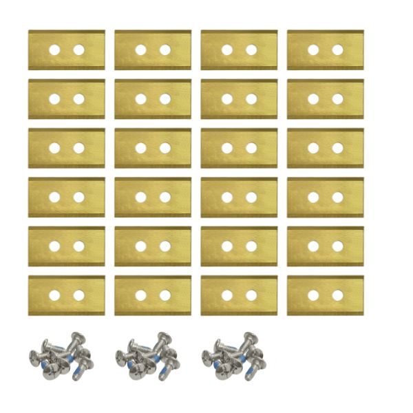 Robotmaaier mesjes voor Mammotion LUBA YUKA titanium gecoat – set van 24 Robotmaaier mesjes voor Mammotion LUBA YUKA titanium gecoat – set van 24